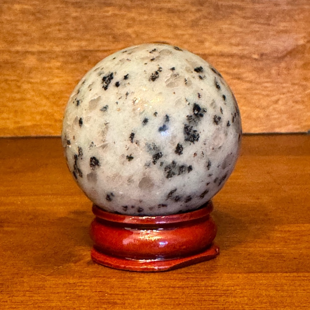 Kiwi Jasper Crystal Sphere (40mm) with Stand
